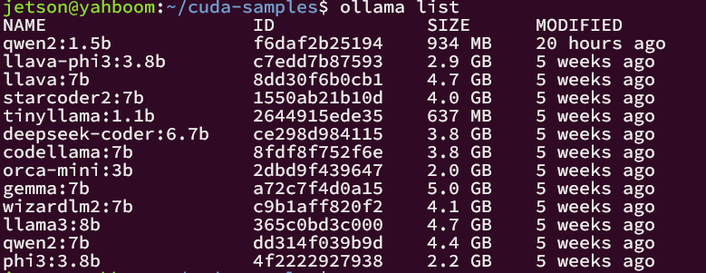 Yahboom 已经自带 Ollama