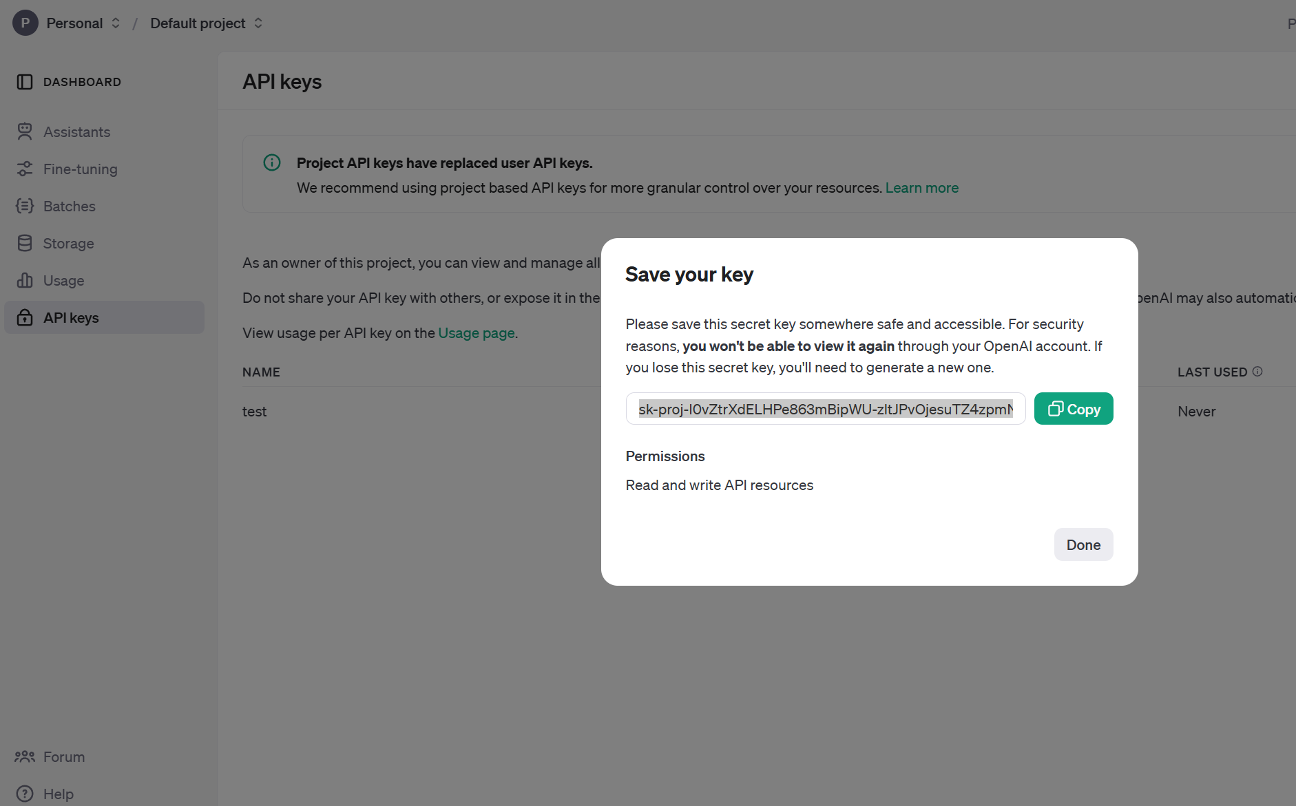 OpenAI key